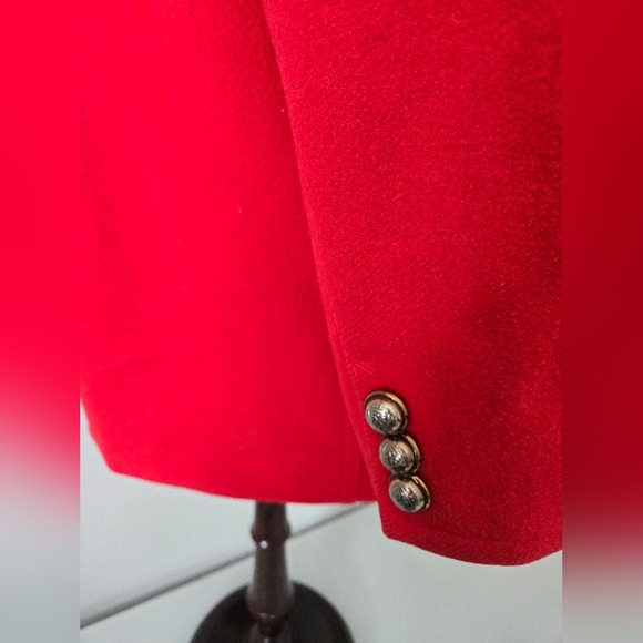 AQUASCUTUM OF LONDON Women's Red Double-Breasted Virgin Wool Coat. Size 10 - Picture 8 of 15